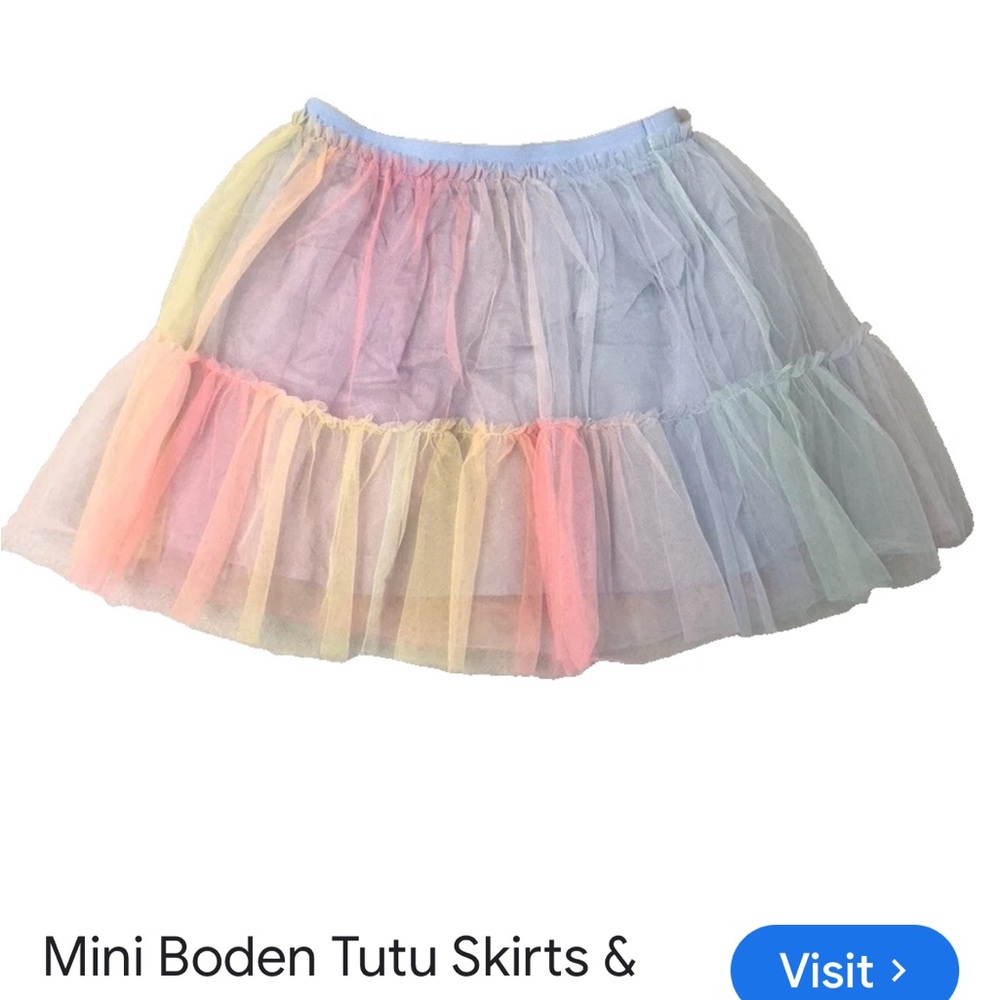 NWT Mini Boden Size 11-12 Girls Tulle Pastel Skirt. Elastic waist